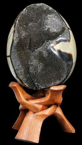 Septarian Dragon Egg Geode - Crystal Filled #40896